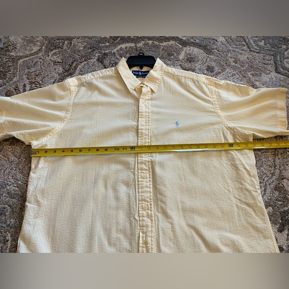 Ralph Lauren Men's XL Yellow  Seersucker Button-Up Shirt Preppy Summer Beachy - Picture 7 of 7